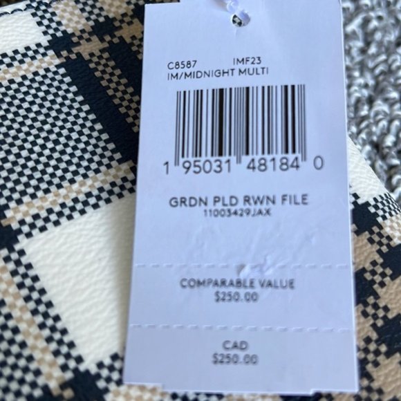 Coach Rowan File Bag With Garden Plaid Print - Picture 6 of 16